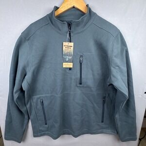 Tailor Vintage Mens Large Fleece Sweater Quarter Zip Waffle Knit NWT